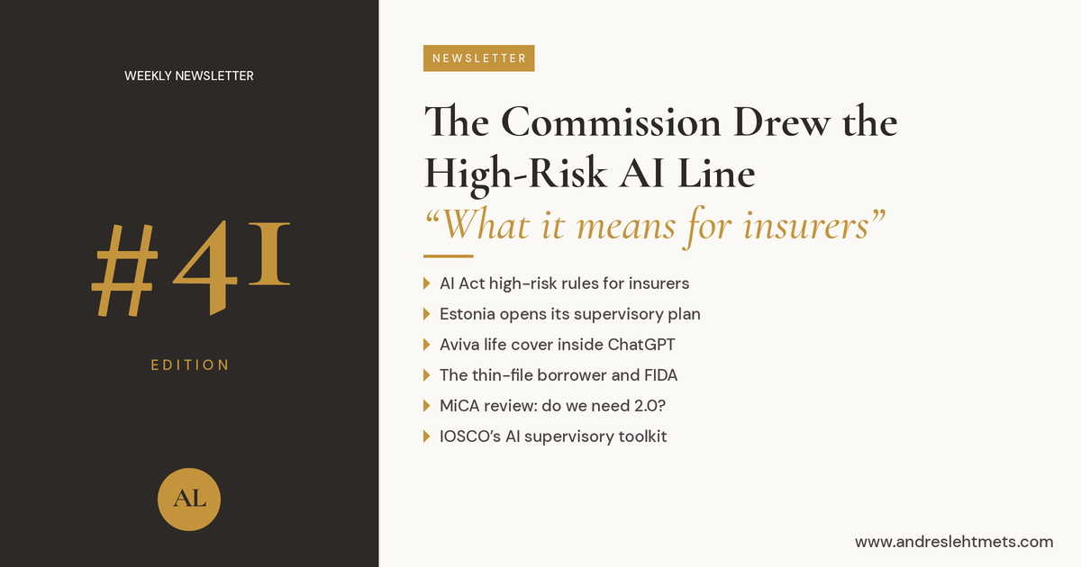 #41: The Commission just drew the high-risk AI line for insurers
